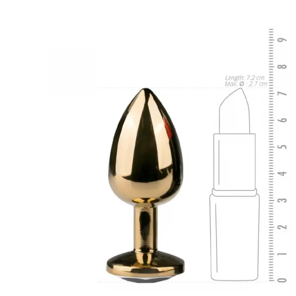 Plug Anal Metálico Dourado com Cristal - Pequeno