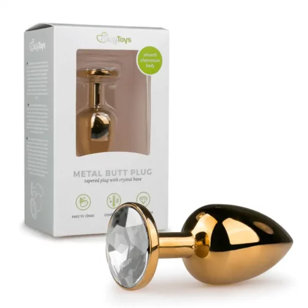 Plug Anal Metálico Dourado com Cristal - Pequeno