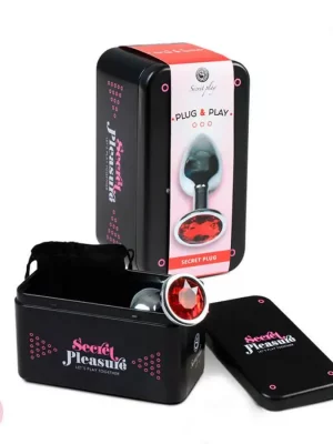 Plug Anal Metálico L com Brilhante Vermelho