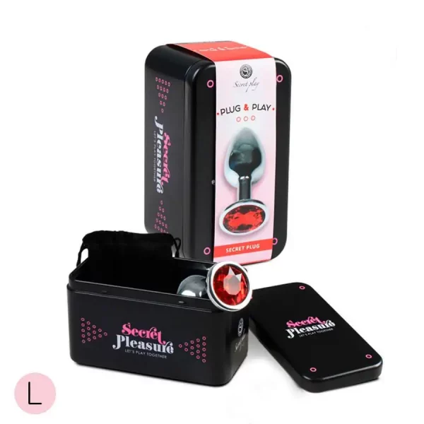Plug Anal Metálico L com Brilhante Vermelho