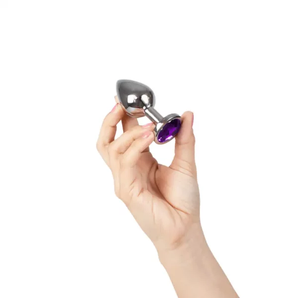 Plug Anal Metálico M com Brilhante Roxo