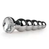 Plug Anal Metálico Ondulado com Cristal Transparente EasyToys Prateado