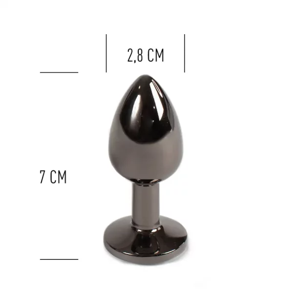 Plug Anal Metálico S Cinzento com Brilhante Transparente