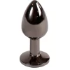 Plug Anal Metálico S Cinzento com Brilhante Transparente
