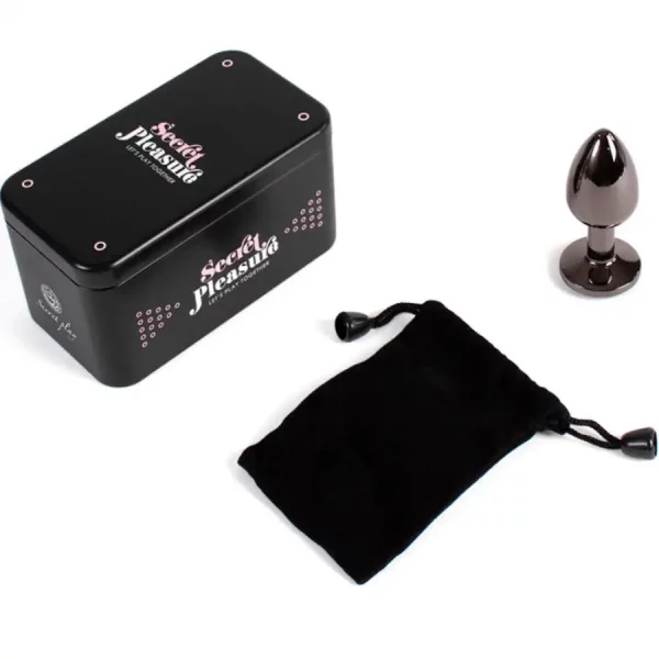 Plug Anal Metálico S Cinzento com Brilhante Transparente