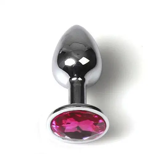 Plug Anal Metálico S com Brilhante Fúcsia