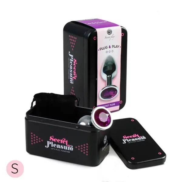 Plug Anal Metálico S com Brilhante Roxo