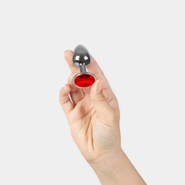 Plug Anal Metálico S com Brilhante Vermelho