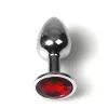 Plug Anal Metálico S com Brilhante Vermelho
