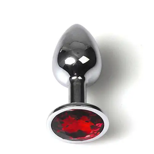 Plug Anal Metálico S com Brilhante Vermelho