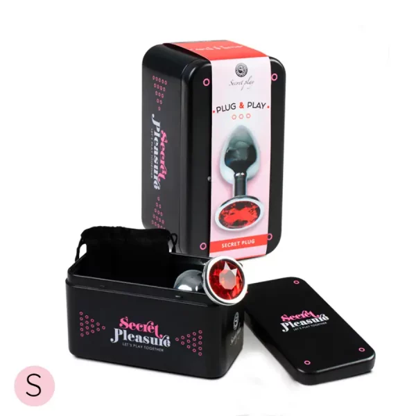 Plug Anal Metálico S com Brilhante Vermelho