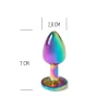 Plug Anal Metálico S Rainbow com Brilhante Transparente