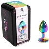 Plug Anal Metálico S Rainbow com Brilhante Transparente