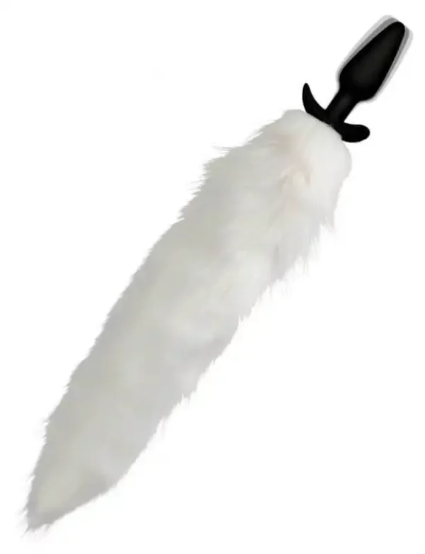 Plug Anal Vibratório com Cauda White Fox Tail
