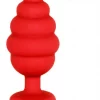 Plug Anal XL Ribbed Diamond Heart Vermelho Ouch!