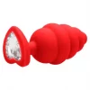 Plug Anal XL Ribbed Diamond Heart Vermelho Ouch!