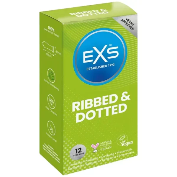 Preservativos EXS Ribbed & Dotted 12 un.