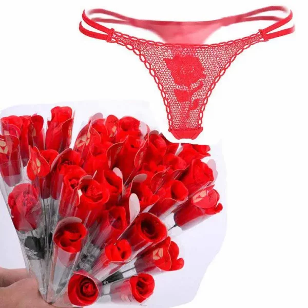 Rosa com Tanga Vermelha