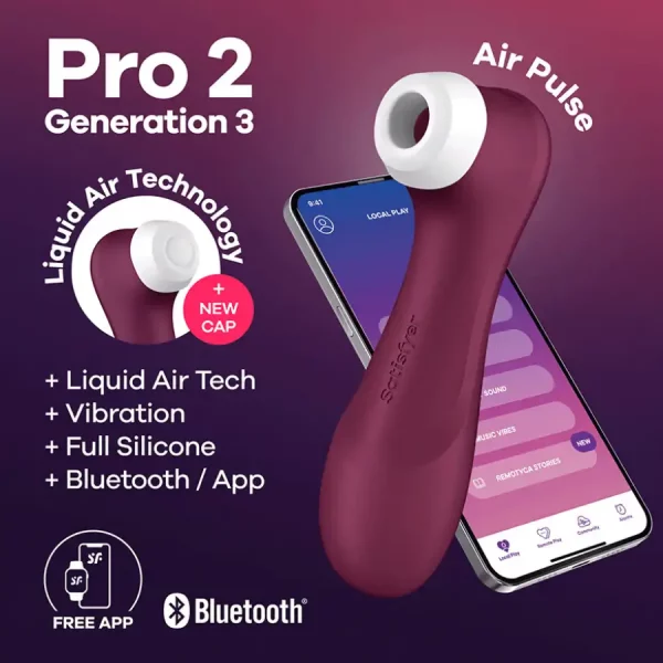 Satisfyer Pro 2 Generation 3 Com App Connect Bordô