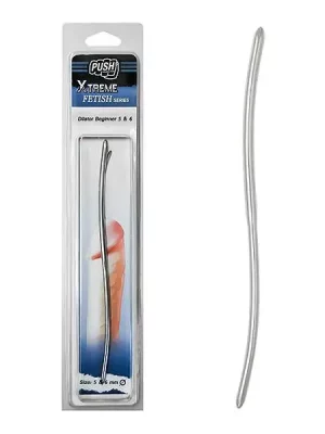 Sonda Peniana em Aço Inox Push Xtreme Fetish Dilator Beginner 5 & 6 mm