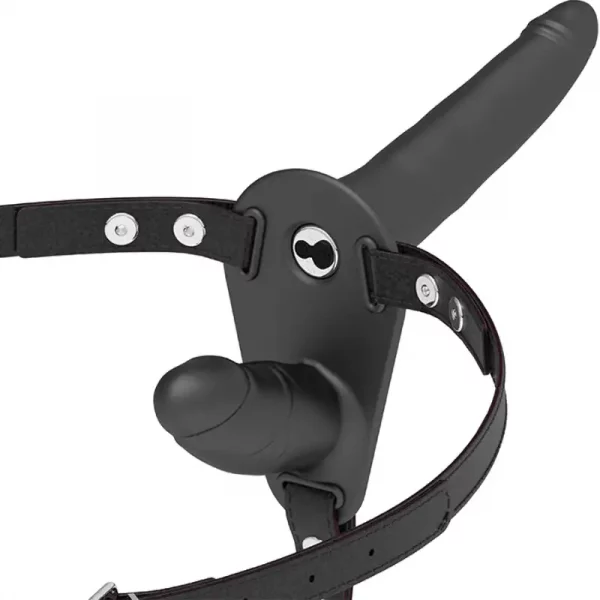Strap On Duplo com Vibração Fetish Submissive Preto