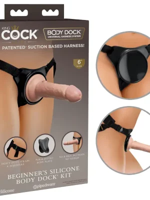 Strap-on King Cock Beginner's Silicone Body Dock Kit 6''