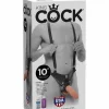 Strap-On King Cock com Suspensório e Dildo Oco 10" Natural