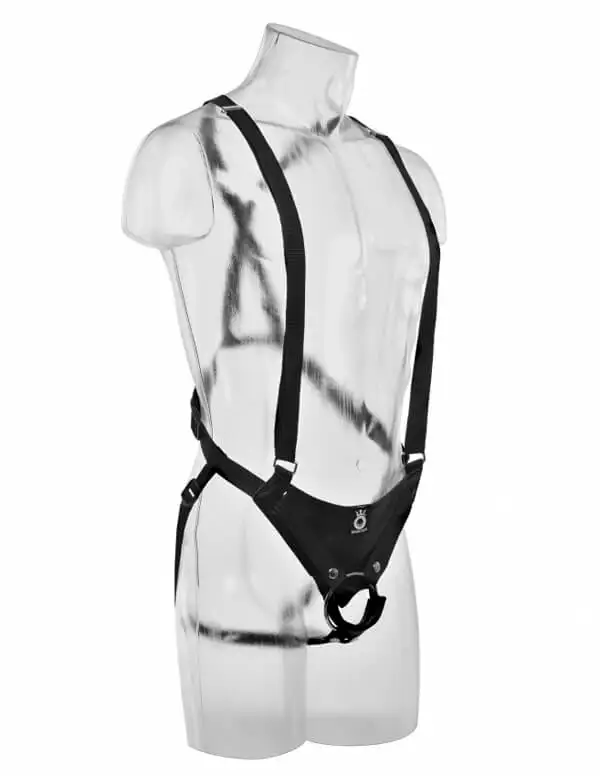 Strap-On King Cock com Suspensório e Dildo Oco 10" Natural