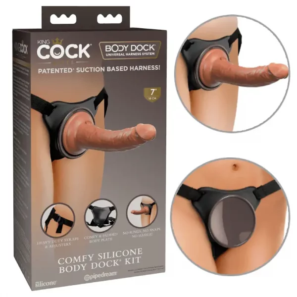 Strap-On King Cock Comfy Silicone Body Dock Kit 7''
