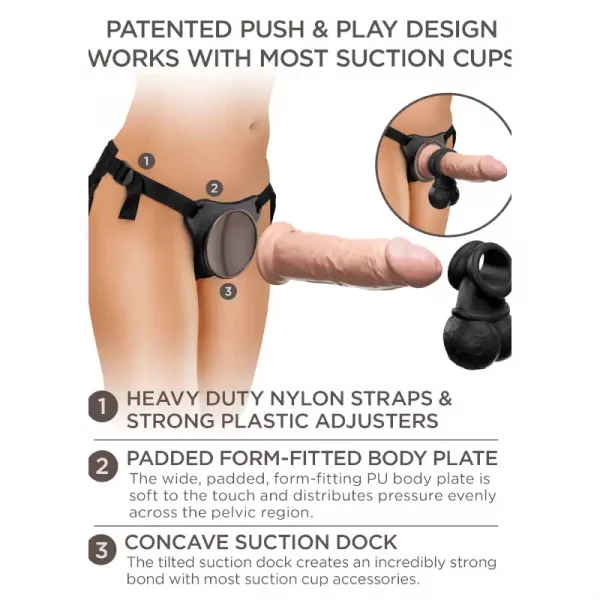Strap-on King Cock Deluxe Silicone Body Dock Kit 8''