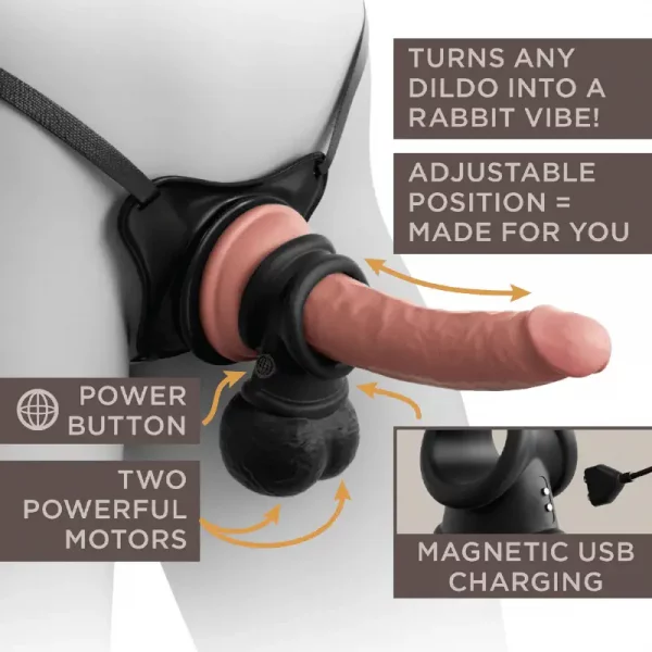 Strap-on King Cock Ultimate Vibrating Silicone Body Dock Kit 7''
