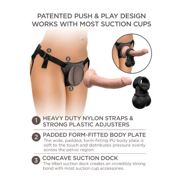 Strap-on King Cock Ultimate Vibrating Silicone Body Dock Kit 7''