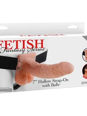 Strap On Oco com Testículos 7'' Fetish Fantasy Series 18cm Natural