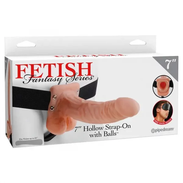 Strap On Oco com Testículos 7'' Fetish Fantasy Series 18cm Natural