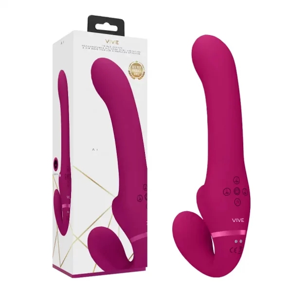 Strapless Strap-On VIVE Dual Pulse & Airwave Rosa