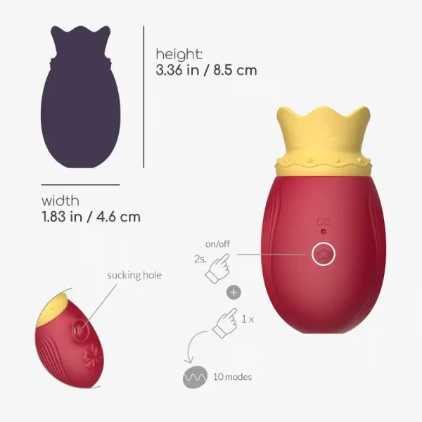 Sugador de Clitóris com Língua Vermelho Monarch
