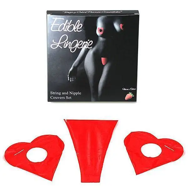 Tanga e Tapa Mamilos Comestíveis Morango