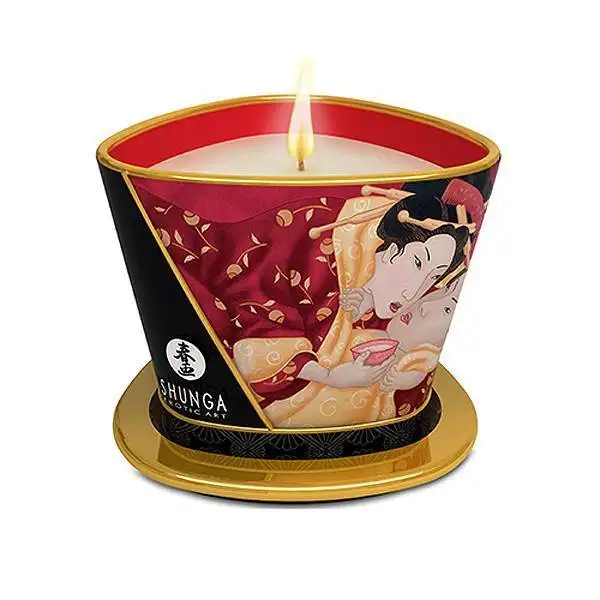 Vela de Massagem Shunga Morango e Champanhe 170 ml