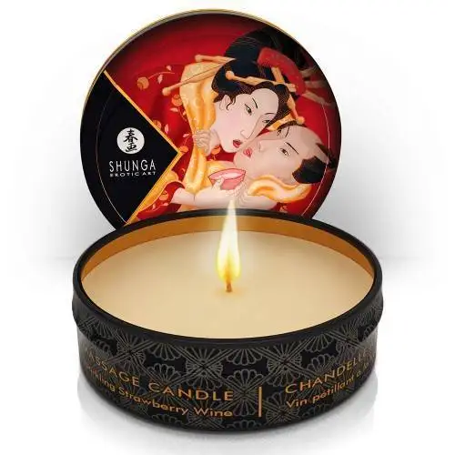 Vela de Massagem Shunga Morango e Champanhe 30ml