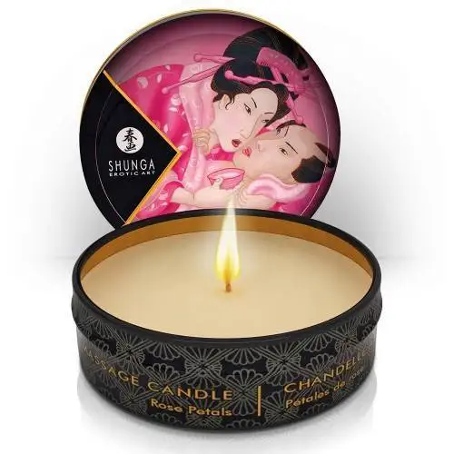 Vela de Massagem Shunga Pétalas de Rosa 30ml