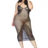 Vestido Comprido em Rede Plus Size - Leg Avenue