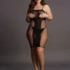 Vestido Knee-Length Lace & Fishnet Le Désir by Shots Tamanho Grande