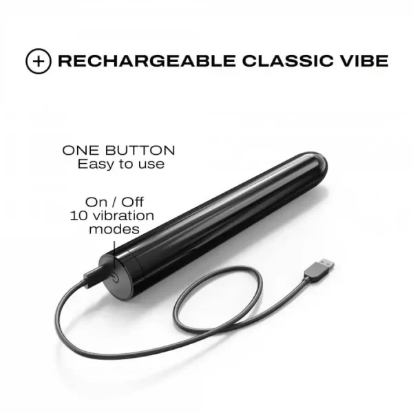 Vibrador Clássico Recarregável Black Muse