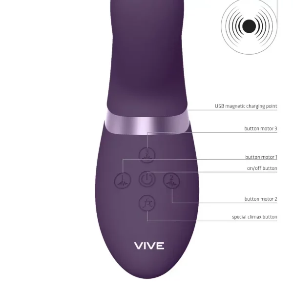 Vibrador Feminino Oscilante VIVE Tani Roxo