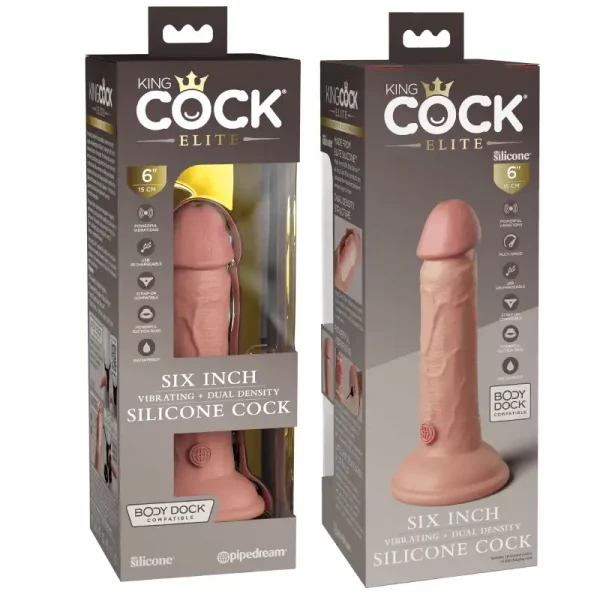 Vibrador King Cock Elite 6'' Dual Density Silicone