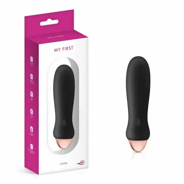 Vibrador My First Chupa Recarregável Preto