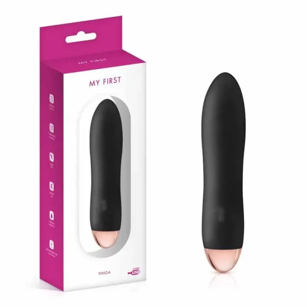 Vibrador My First Pinga Recarregável Preto