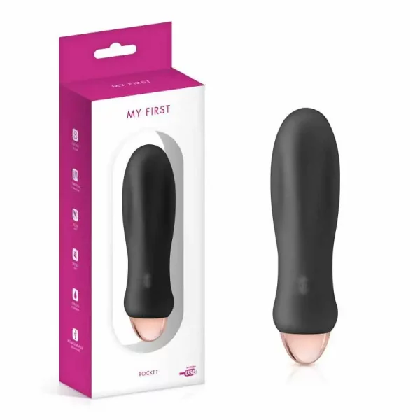 Vibrador My First Rocket Recarregável Preto