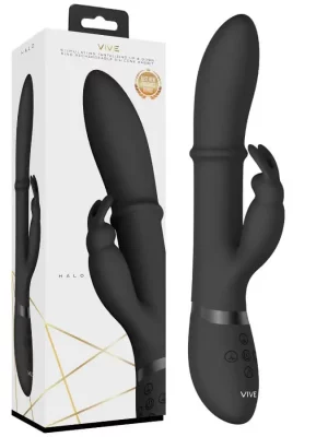Vibrador Rabbit com Anel Massajador Vive Halo Preto
