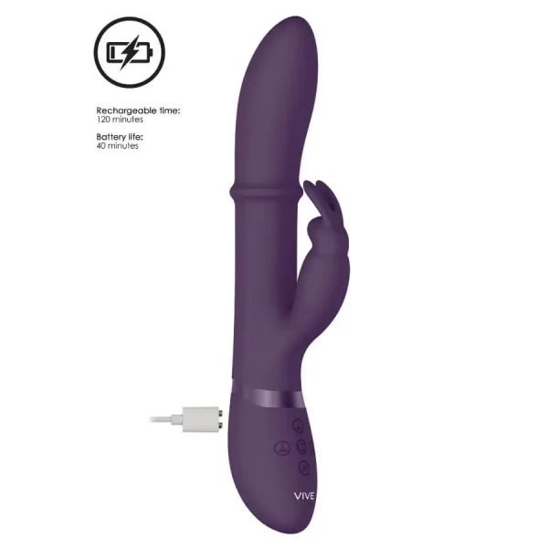 Vibrador Rabbit com Anel Massajador Vive Halo Roxo